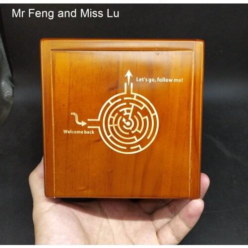 Kid Gift Puzzle Box Wooden Toy Secret 3D Puzzle Complex Maze Game