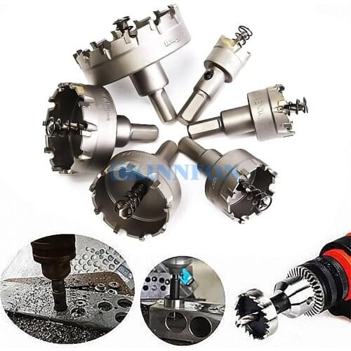 DHL 30Set 6PCS/Set Hole Saw 6pcs Set Carbide Tip Drill Bit Hole Saw for Metal Alloy Stainless Steel Cutter