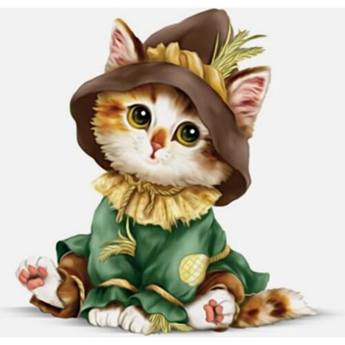 DIY Diamond Painting Embroidery Cute Cat Cartoon Animal Cat 5D Diamond Painting Mosaic Craft Wall Hanging Home Decor Hot