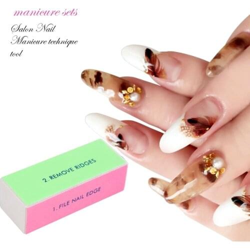 Women Beauty Acrylic Nail Art Tips Buffer Polishing Sanding Block Buffer 4 Way File Salon Manicure Nail Art Tips Tools