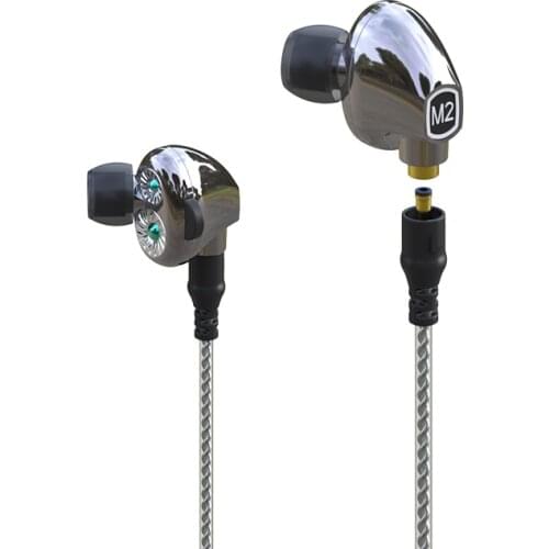 Dual Drive Unit Headset In-Ear Wired Detachable Audio Headphones with Mic for Sport Portable
