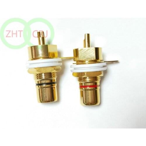 10pcs brass RCA Female Phono Jack Panel Mount Chassis Connector