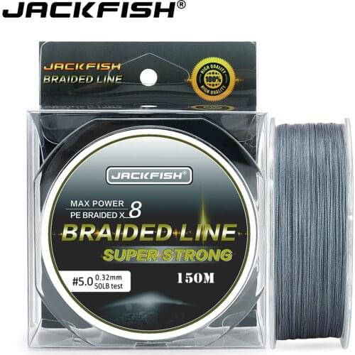 JACKFISH 8 strands 150M Super Strong PE Braided Fishing Line 10-80LB Multifilament Fishing Line Carp Fishing Saltwater