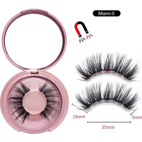 5 Sets/Lot Wholesale Natural Long Mink Eyelash Extension 3D Mink Magnetic Eyelash Eyeliner Set with Magnetic Tweezers Bulk