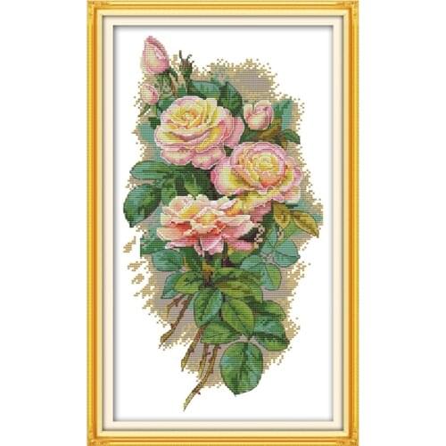 Rose 7 cross stitch kit aida 14ct 11ct count print canvas stitches embroidery DIY handmade needlework
