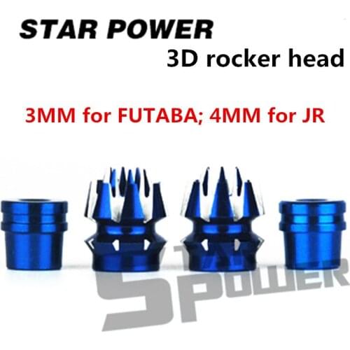 Original 1pair of Star Power 2 layer 3D non-slip color remote control rocker head For FUTABA Frsky 4mm For JR RC Accessories