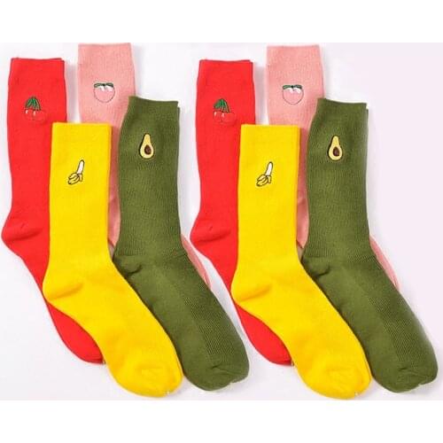 Drop Ship Fruit Crew Cotton Top Socks Sushi Avocado Banana Peach Pear Grape Eggplant Kiwi Orange Strawberry Cherry Watermelon