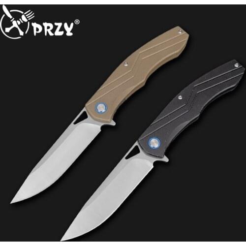 PRZY Portable Folding Knife D2 Steel Blade Outdoor Survival Jungle Knife Pocket Sharp Folding Knife EDC Knife Camping Tools