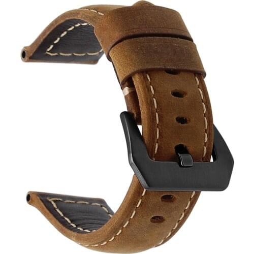 20 22 24mm Genuine Leather Replacement Wrist Watch Band Strap Belt Bracelet For Tudor Seiko Rolex Omega Vintage watch band men