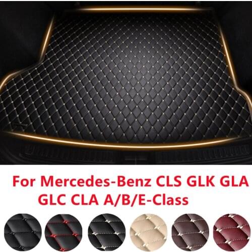 SJ Car Trunk Mats For Mercedes-Benz A B C E Class W212 W213 GLC CLA GLA GLK CLS GLE (2005-2021) Waterproof Cargo Liner Carpets