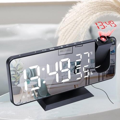 LED Digital Clock Alarm Clocks Electronic Clock With Projection FM Radio Desk Table Clocks With Temperature Snooze Function Watc