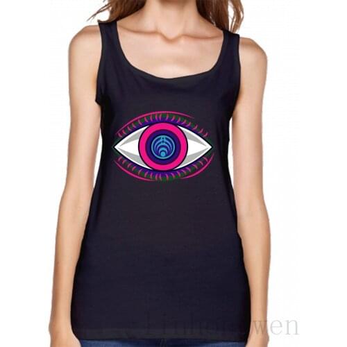Rave Trippy Eye Tekk Edm Music Festival Tank Top Leisure Size S-4xl Crop Top Sexy Building Design Spring Autumn Cute Vest
