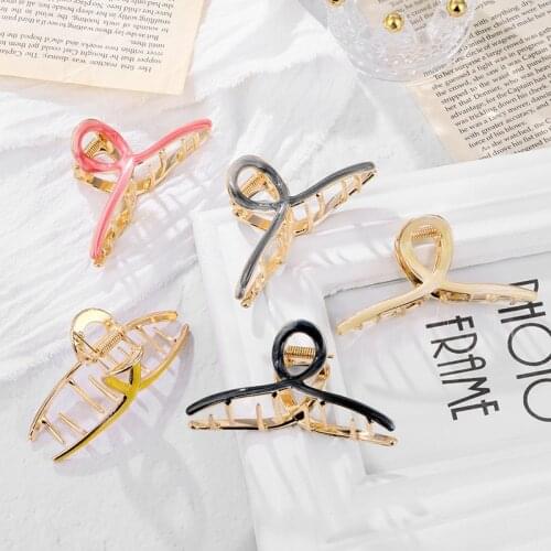 Korea Elegant Large Multicolor Hairpin Hair Catch Shark Clip For Women Hair Accessories Women Clamp Hair Style Making