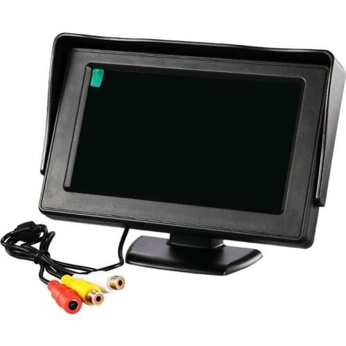 4.3'' innch Color TFT LCD DC 12V Monitor Rear View Headrest Display with 2 Channels Video Input for DVD VCD Reversing Camera