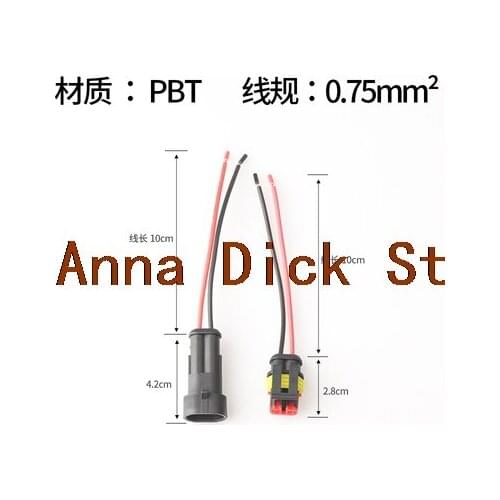 5sets 1/2/3/4/5/6 pins Way AMP Super seal Waterproof Electrical Wire Connector Plug for waterproof connector with electric wire