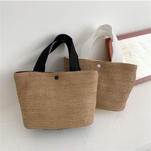 Women bag 2021 spring and summer new bag seaside summer beach vacation bags woven bags portable straw woven vegetable basket bag