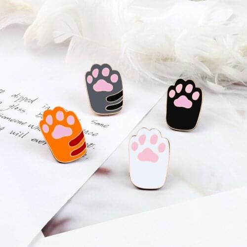 Brooches Pin Badge Dog paw Cat 4color Claw Brooch Pet Accessories Kids Kawaii Jewelry Family Commemorative Gift button wholesale