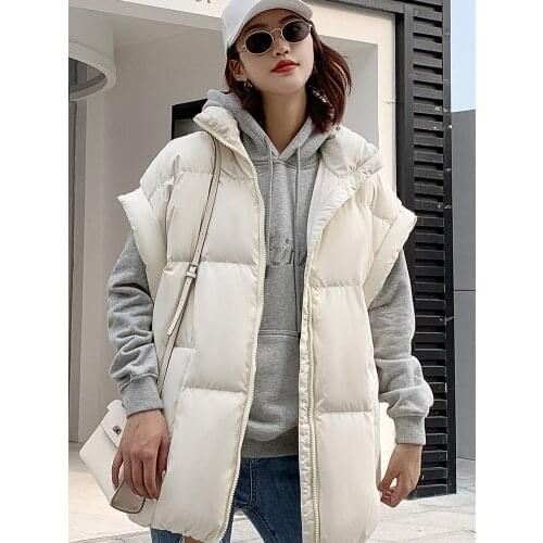 2021 New Autumn Winter Coat Women Plus Size Vest Loose Fashion Dowm Cotton Sleveless Jacket Female Thick Warm Students Vests Top