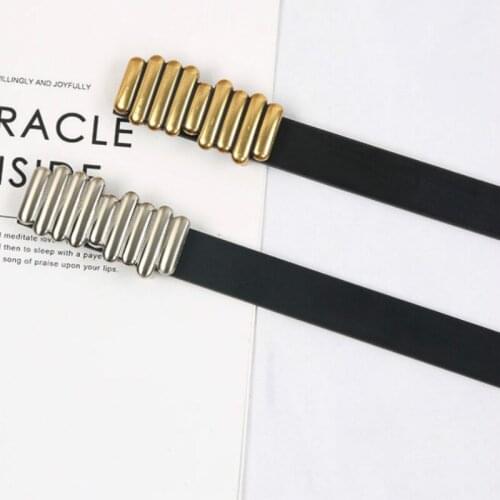 Women Waist Belt Simple Non-Hole Thin leather Decorative Luxury Belts Fashion Buckle Female Belts ceinture femme pasek damski