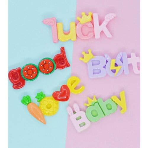 10PCS Resin Flat Back Fruit Characters Scrapbook Embellishments Cabochons Baby Shower Party Decoration Cake Decoration Toppers