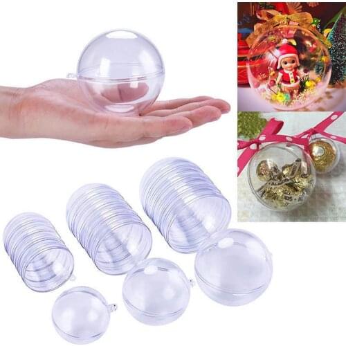 15PCS Packed Lastics Ball Transparents Ball Can Be Filled Craft Gifts For Christmas Decorations
