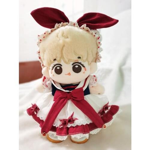 20cm BangtanBoy Plush Dolls Clothes Plushies Outfit Princess Skirt Shoes Headdress KPOP Idol Dolls Toy Fans Gift Free Shipping