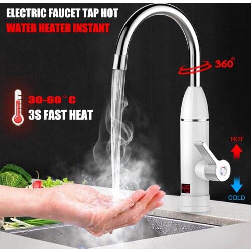 220V Electric Kitchen Water Heater Tap 3000WInstant Hot Water Faucet Heater Heating Faucet Tankless Instantaneous Water Heater