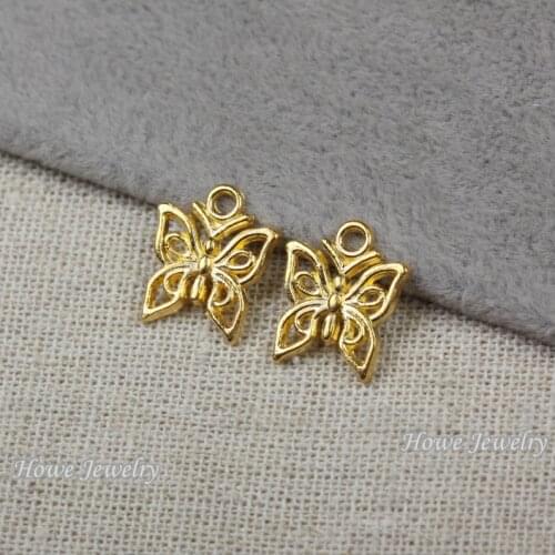 35pcs pendant butterfly gold color alloy Pendant european Style jewelry findings C053