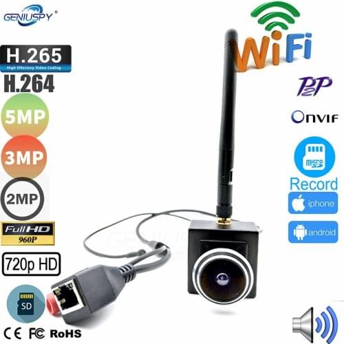 720P 960P 1080P 3MP 5MP Audio Wireless Webcam 1.78mm Fisheye Lens Mini IP Camera Network IP Wifi Camera Wi-Fi Audio&SD Card Slot