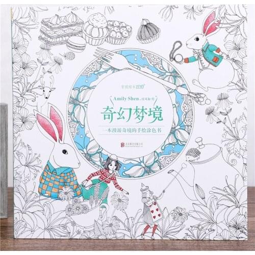 96 Pages 25*25cm Fantasy Dream land Coloring Book Adult Children Princess Anti Stress Kill Time Secret Garden Graffiti Painting