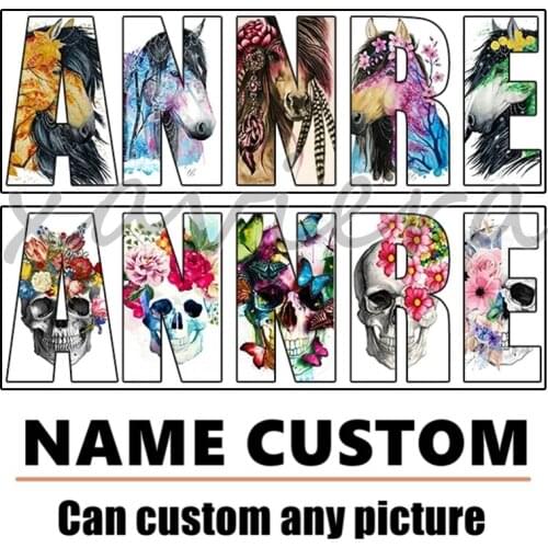 Name Letter Customized Picture 5D Diy Diamond Painting Skull Cross Stitch Full Circle Diamond Embroidery Kit Mosaic Artwork