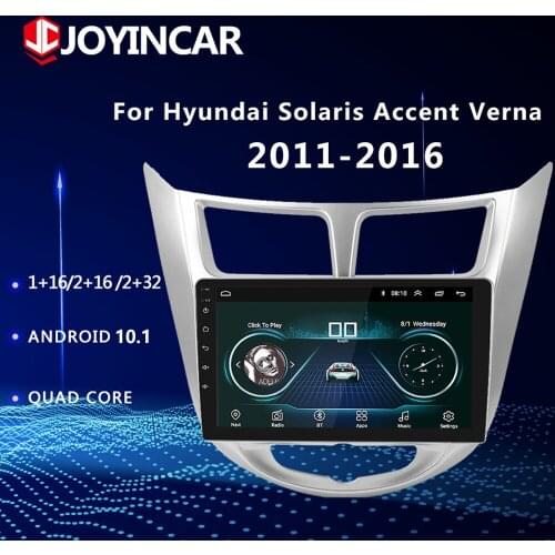 Car Radio Multimedia Video Player Navigation GPS Android 10.1 For Hyundai Solaris Accent Verna 2011 2012 2013 2014 -2016 2 Din