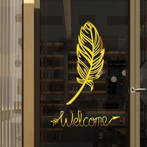 Large Size Clothing Store Window Decorations Store Wall Layout Glass Sticker Creative Mural Cashier Counter Background Props