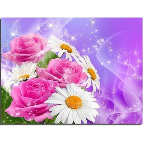 Flowers Diy Diamond Painting Cross Stitch Diamond Embroidery Rose Pattern Of Rhinestones Christmas Gift Wedding Decoration Arts