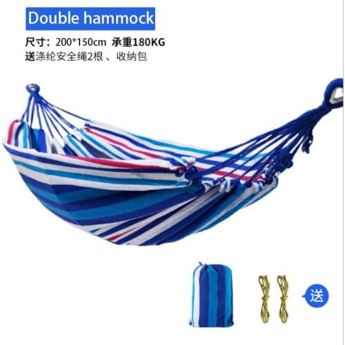 Double Wide Thick Canvas Hammock Outdoor Camping Backpackaging Leisure Swing Portable Hanging Bed Sleeping Swing Hammock
