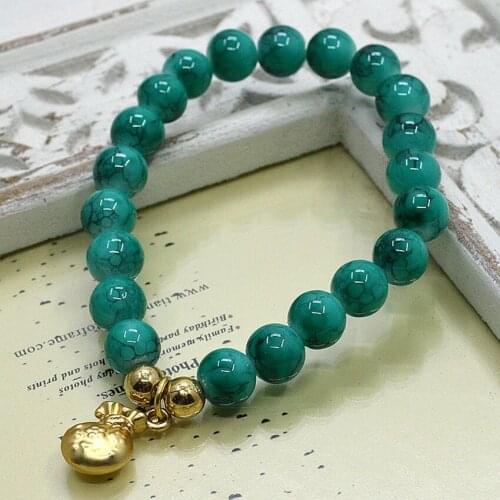 Promotion Hot Sale Top-Rated Fashion Alloy Charms & Glass Beads Bracelets Purse Charms Women Jewelry Female Bijoux Gift B15222