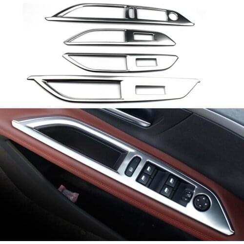 Left Hand Drive Window Lift Switching Control Cover Trim Car Interior Accessories For Peugeot 3008 GT 2016 2017 2018 2019 2020