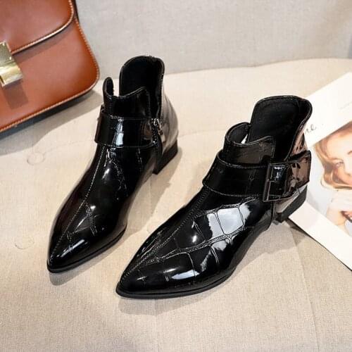 Small Leather shoes retro pointed toe loafers comfort low heels flat platform espadrilles buckle zipper plaid oxford women shoes