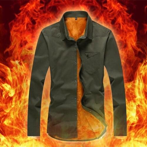 Autumn Winter Mens Thicken Fleece Warm Cotton Shirt Outdoor Training Sports Climbing Thermal Long Sleeve Tactical Blouse Tops