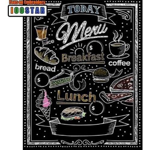 Black Background Letters Mosaic Drill Resin Full Square/Round Diy Diamond Painting Embroidery Cross Stitch Kit Landscape Needle