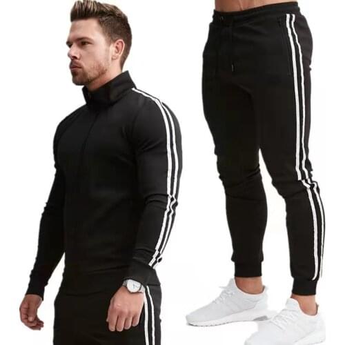 New Winter Mens Clothing Men Sets Printing Hoodie Set Fleece Zipper Sweatshirt Casual Sport Sweatpants Mens Tracksuits 2021