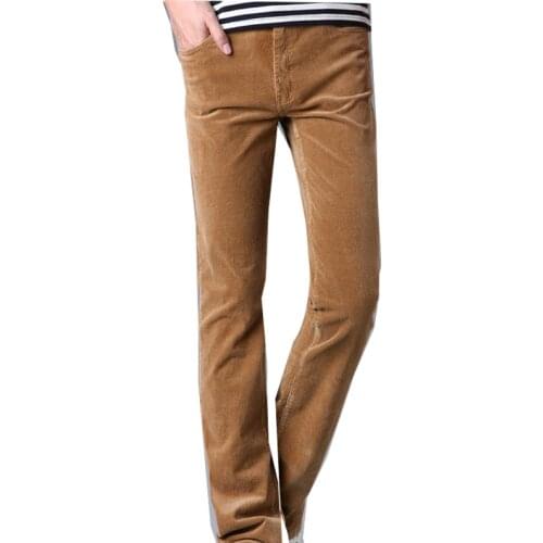 Pantalones informales para hombre, novedad de 2020, pantalones informales de pana negros para hombre, pantalones acampanados de