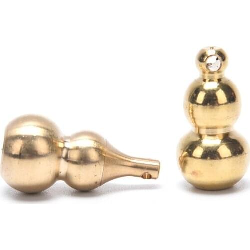 Pure Brass Gourd Pendant for Car Keychain can be Opened Vintage Backpack Hangings Jewelry Handmade Woven Rope Keychains Lanyard