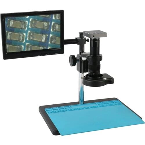 37MP 1080P USB HDMI Video Industrial Microscope Camera System Video Recorder Freely Adjustable Stand 180X 300X Zoom Lens For Lab