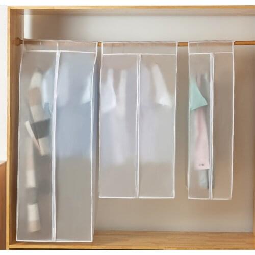 3D Zipper Dust Clothes Cover Clothes Storage Wardrobe Suit Bags Closet Hangers Case Clothing Cover Dust Bag Hanging Organizer 1P