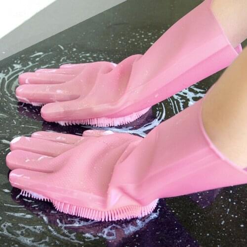 Clean Magic dishwashing silicone gloves to protect hand dirt cleaning brush tools kitchen accessories cleaning gadgets