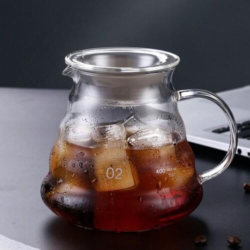 300ml 500ml V60 Pour Over Glass TeaPot Range Server For Coffee & Tea Carafe Drip CoffeePot Brewer Barista Filter