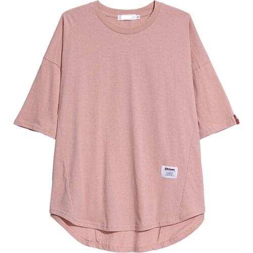 2021 Summer Thin Solid Color Round Neck Loose Short-sleeved T-shirt Tide Brand Men and Women Pure Cotton Half-sleeved