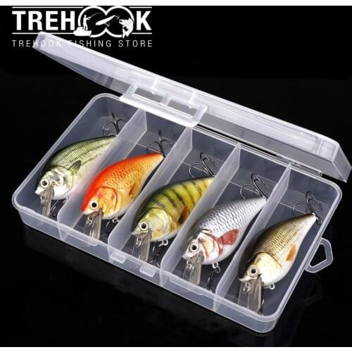 TREHOOK 5pcs 7cm 14g Floating Wobblers For Pike Fishing Lure Set Hard Artificial Bait Kit Lures Crankbaits Fishing Tackle Box