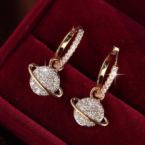 2021 New Fashion Hot Style Personality Earth East Gate Earrings Copper Inlay Zircon Ms Rhinestone Elegant Earrings Jewerly Gift
